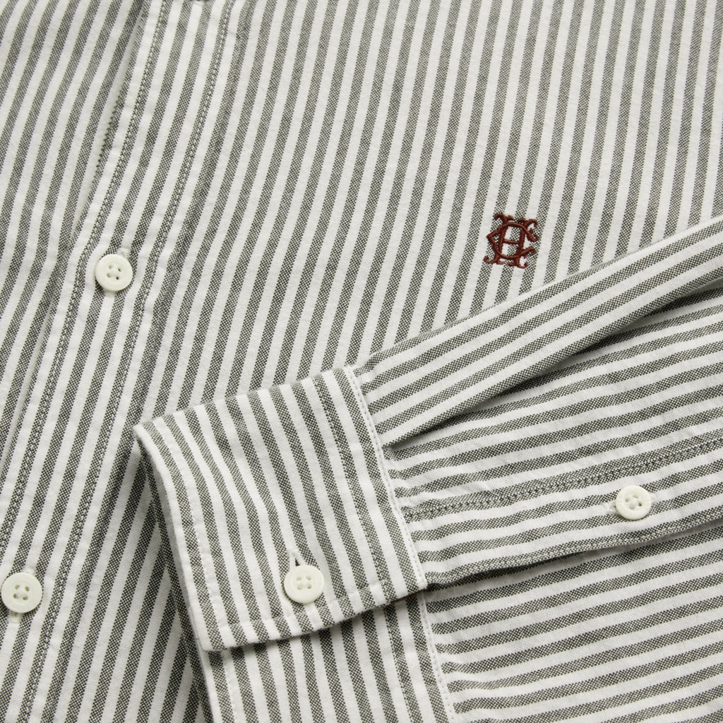 Holland Cooper Mens Oxford Shirt - Olive Stripe