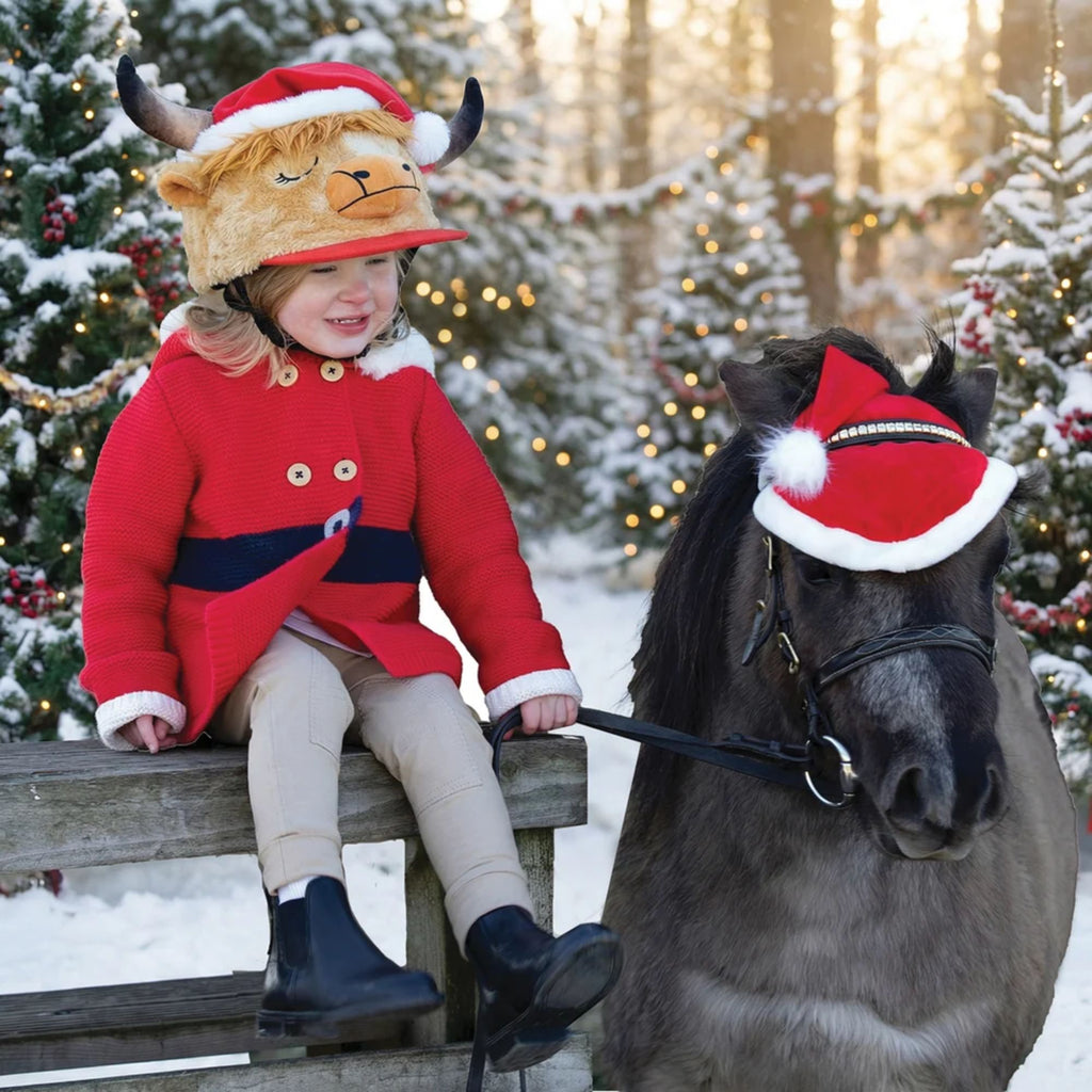 Equetech Holly Highland Cow Hat Silk