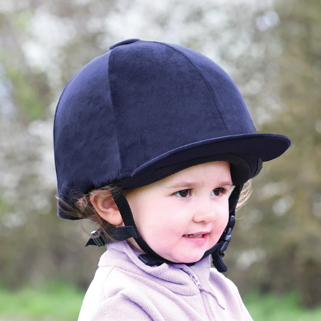 Equetech Childs Premium Velvet Show Hat Silk - Navy