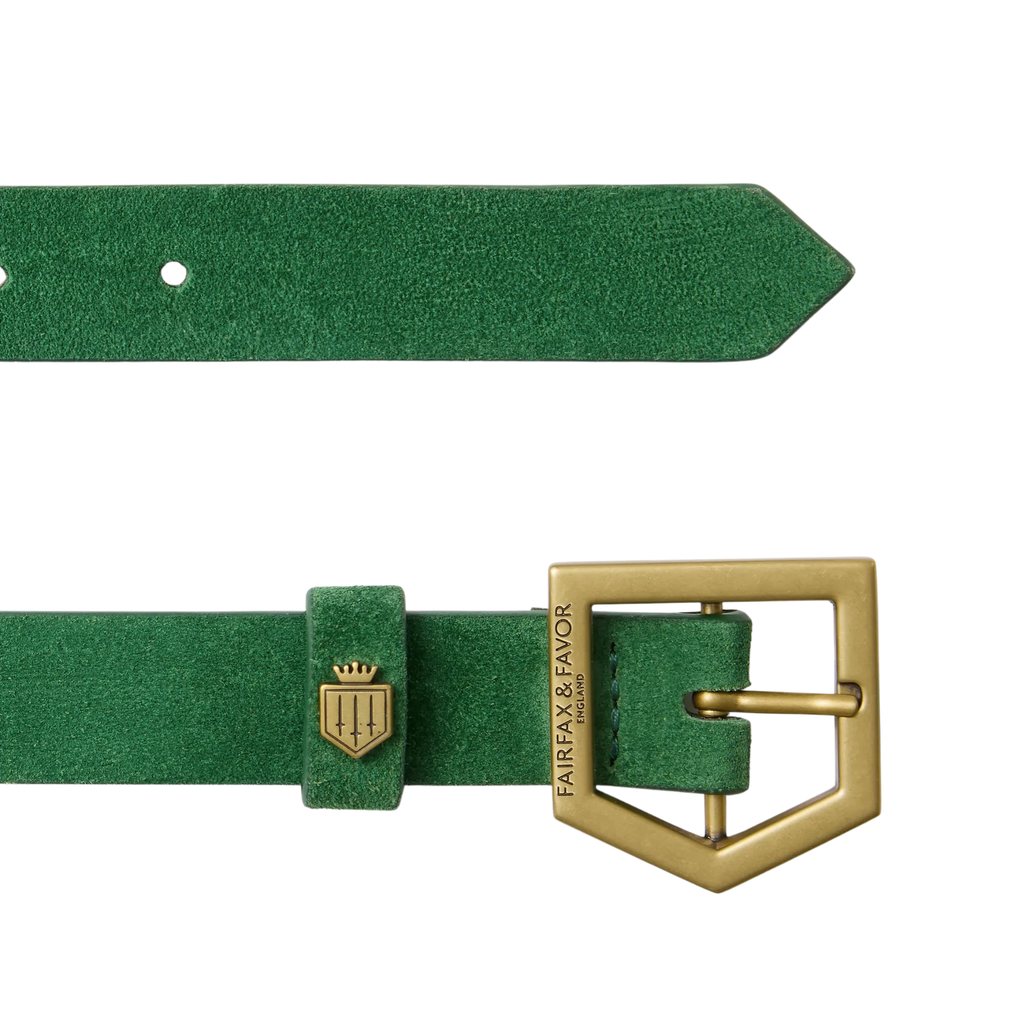 Fairfax and Favor Womens Sennowe Belt - Clover Green Suede