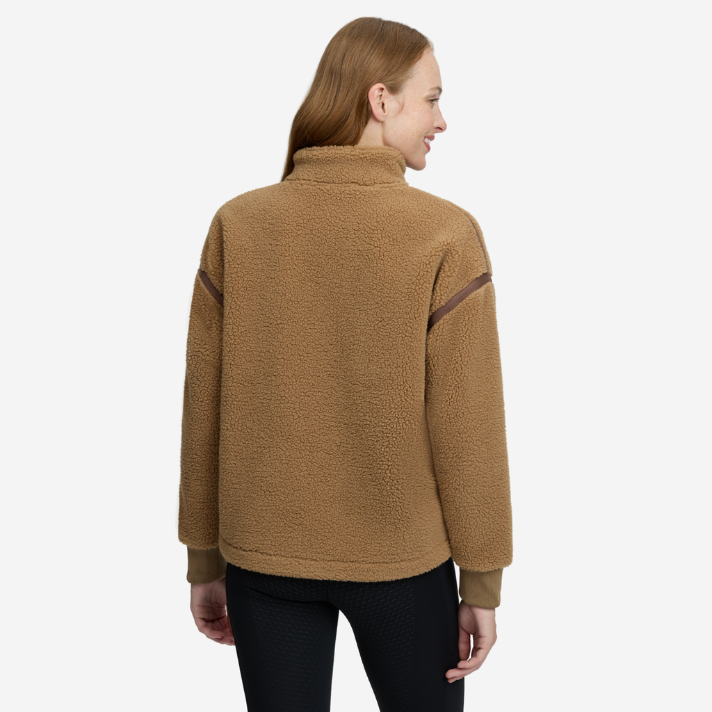 LeMieux Ladies Avery Teddy Quarter Zip Fleece - Caramel