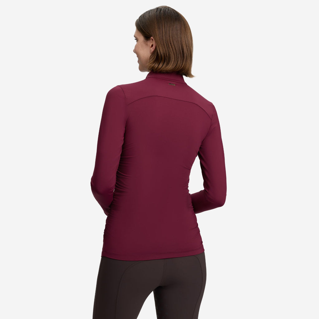 LeMieux Ladies Lustre Ruched Base Layer - Garnet