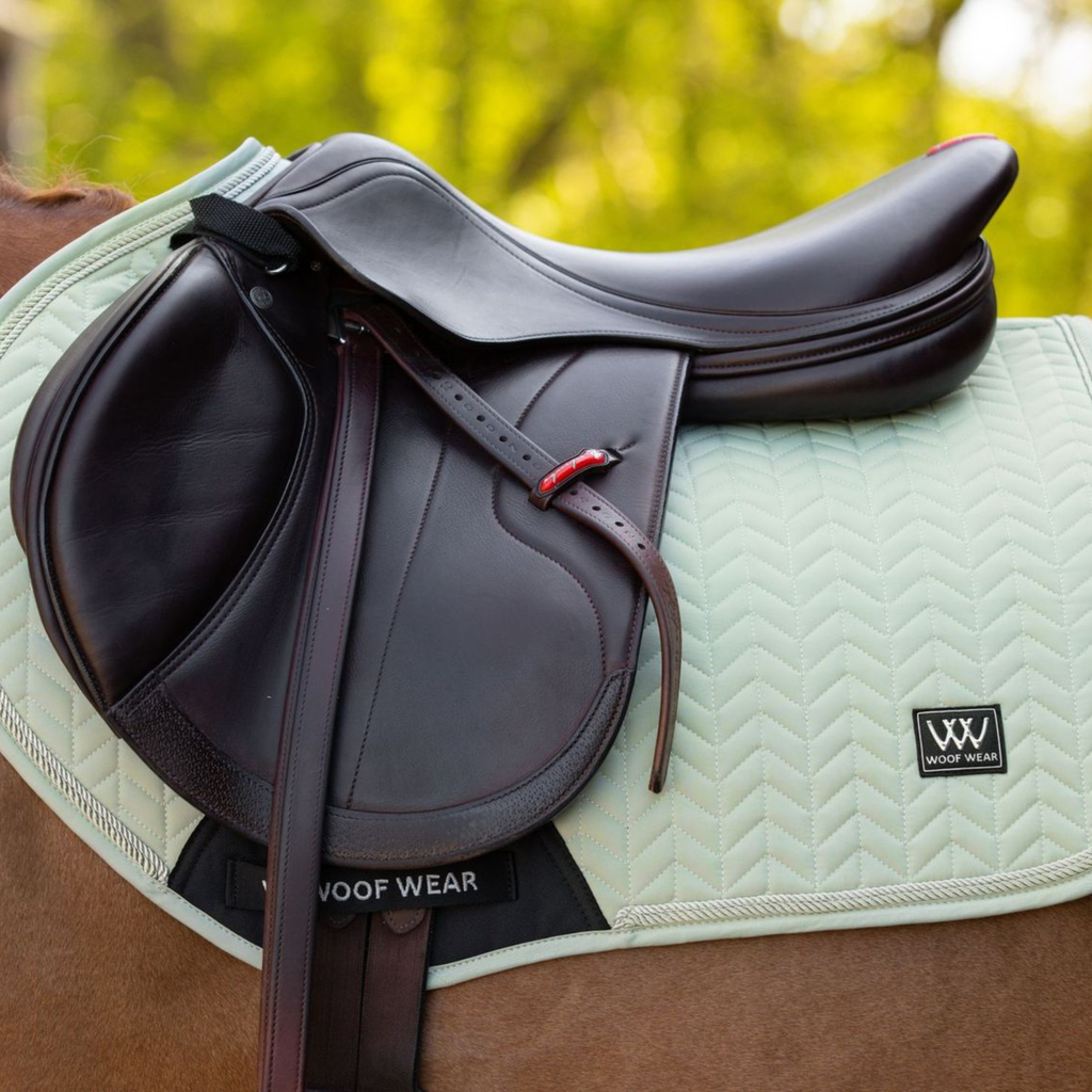 Woof Wear Herringbone Close Contact Saddle Pad - Sage Green