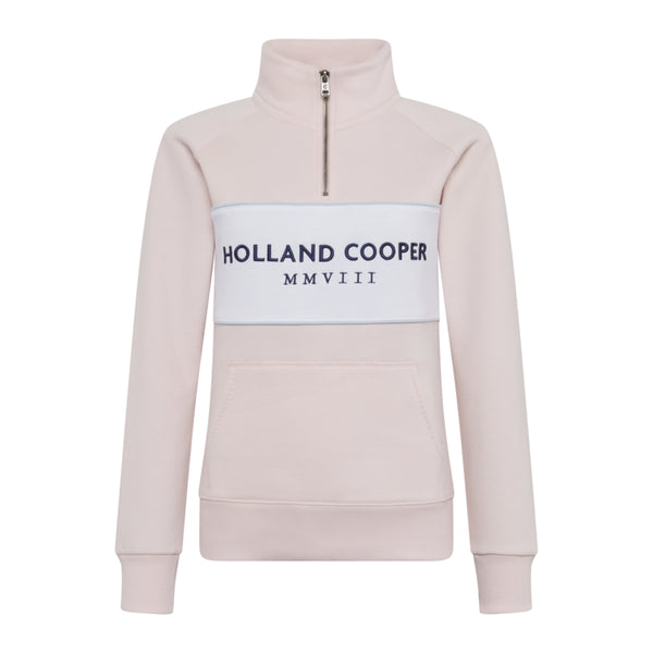 Holland Cooper Ladies Sporting Heritage Zip Henley - Pink