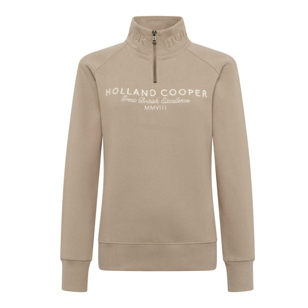 Holland Cooper Ladies Sporting Goods Zip Henley - Taupe