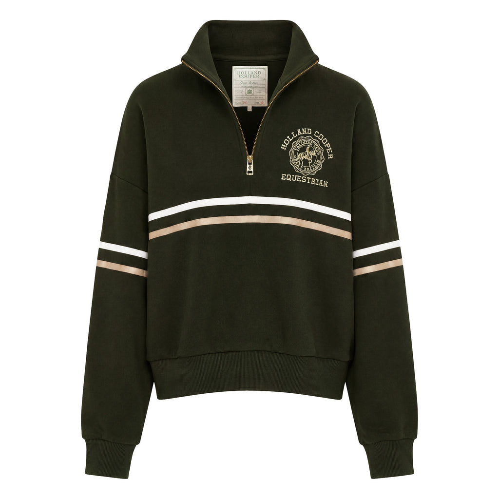 Holland Cooper Ladies Roan Quarter Zip - Spruce Green