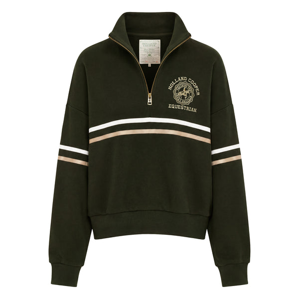Holland Cooper Ladies Roan Quarter Zip - Spruce Green