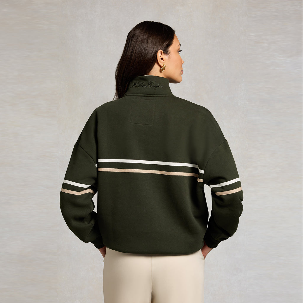 Holland Cooper Ladies Roan Quarter Zip - Spruce Green