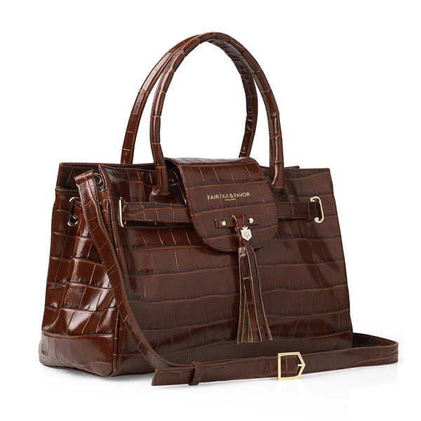 Fairfax and Favor Windsor Leather Handbag - Conker Leather