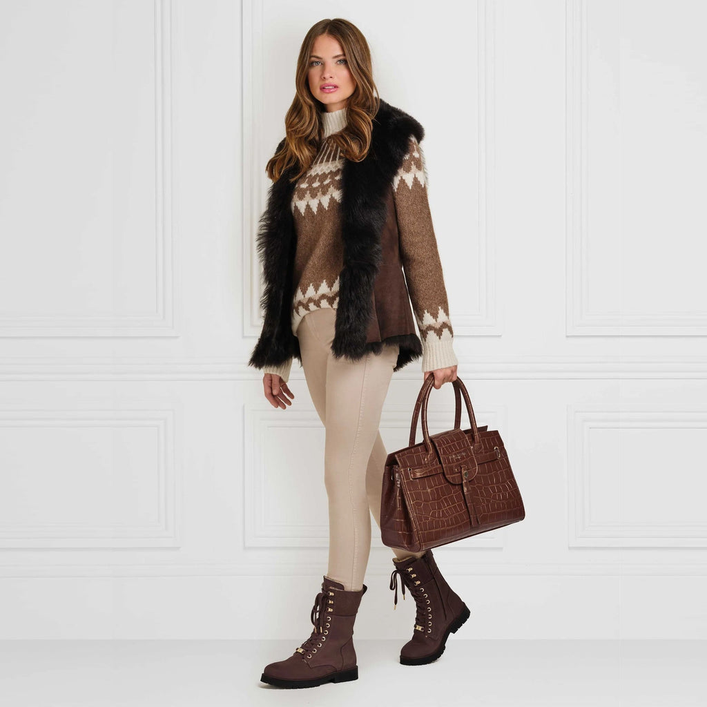Fairfax and Favor Windsor Leather Handbag - Conker Leather