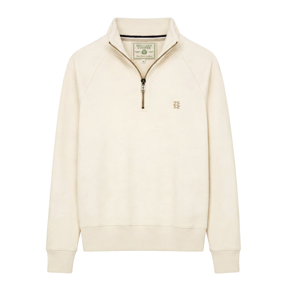 Holland Cooper Ladies Burford Quarter Zip Neck Sweat - Ecru