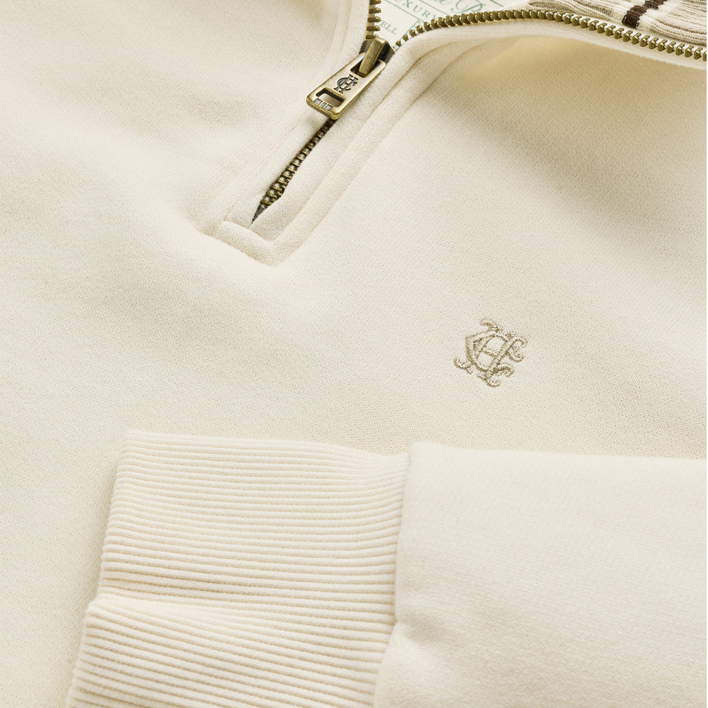 Holland Cooper Ladies Burford Quarter Zip Neck Sweat - Ecru