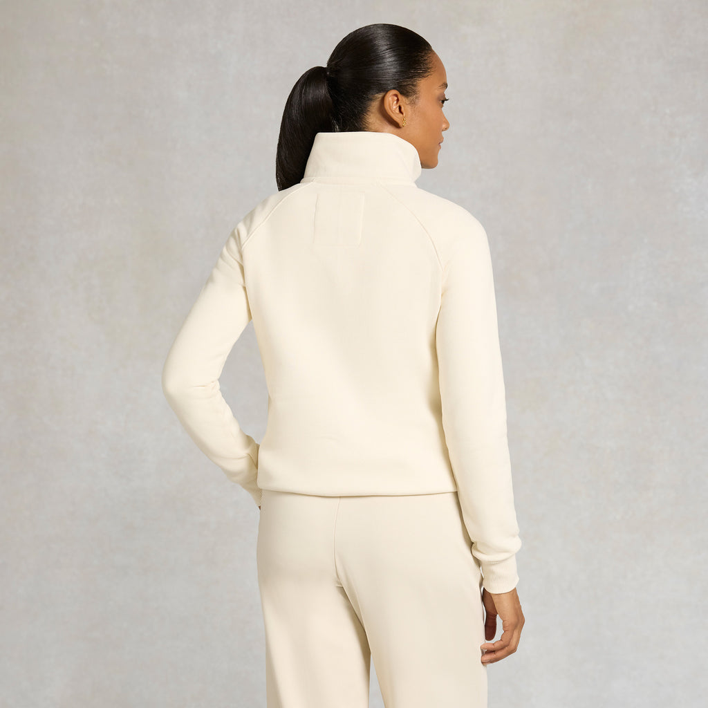 Holland Cooper Ladies Burford Quarter Zip Neck Sweat - Ecru