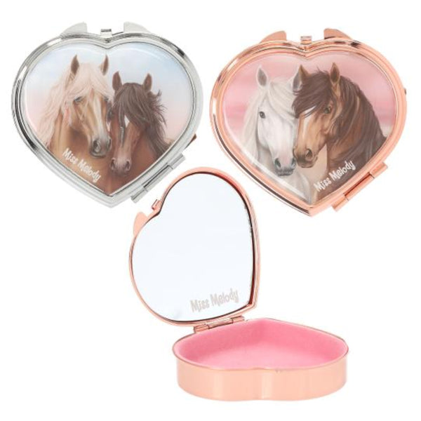 Miss Melody Metal Tin Heartshaped With Mirror Inside