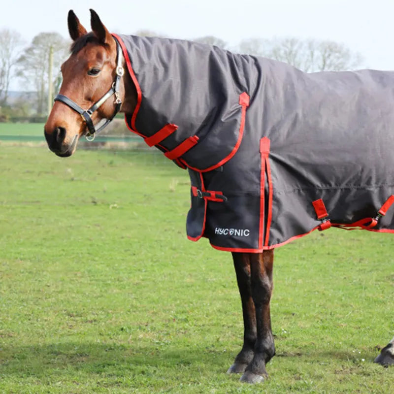 HyCONIC 200g Combi Turnout Rug - Charcoal/Red