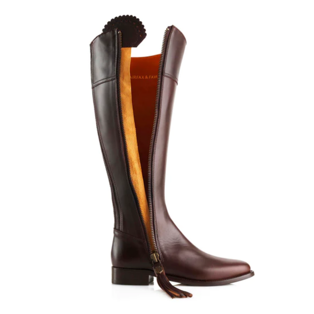 Fairfax and Favor Flat Regina Leather Boot - Mahogany