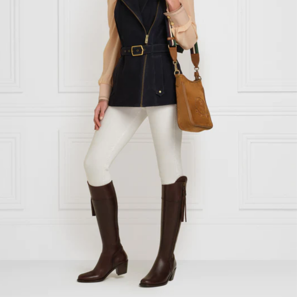Fairfax and Favor Heeled Regina Leather Boot - Mahogany