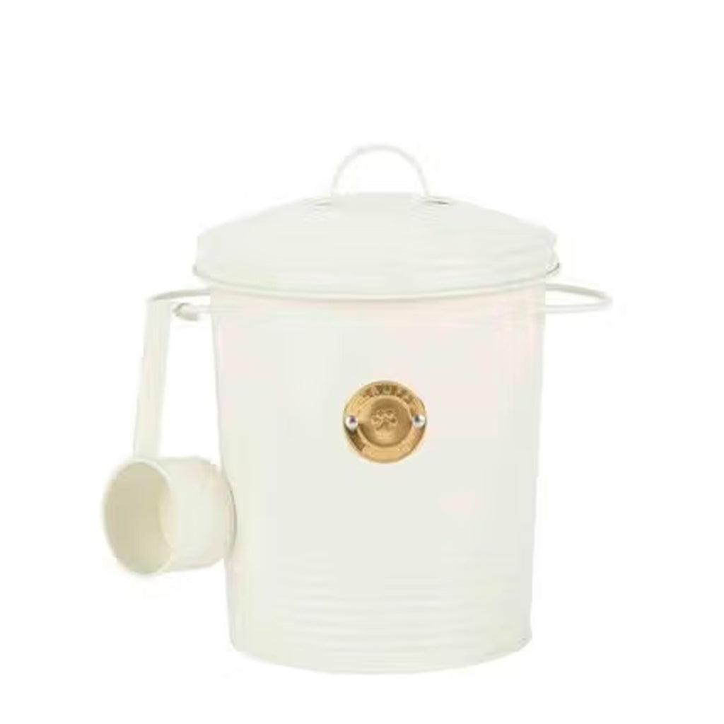 Scruffs Cantina 4L Steel Storage Pet Food Canister & Scoop - Cream