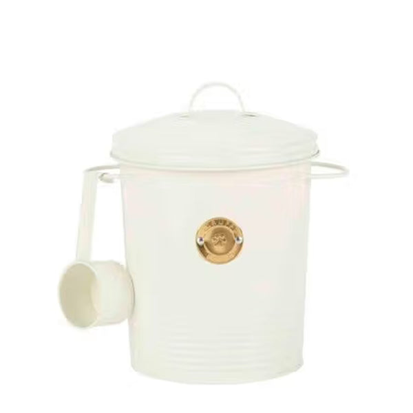 Scruffs Cantina 4L Steel Storage Pet Food Canister & Scoop - Cream