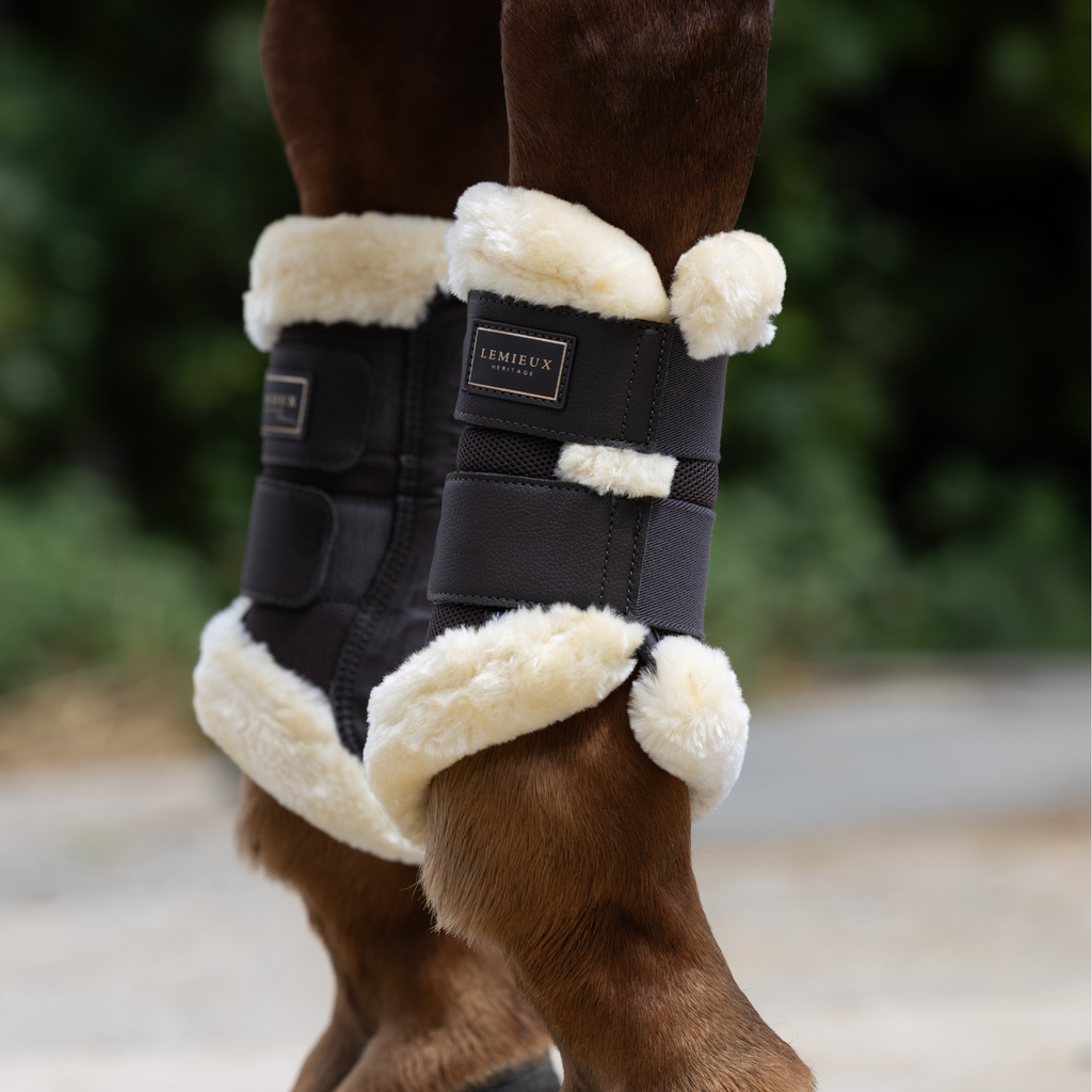 LeMieux Heritage Fleece Edged Brushing Boot - Cocoa
