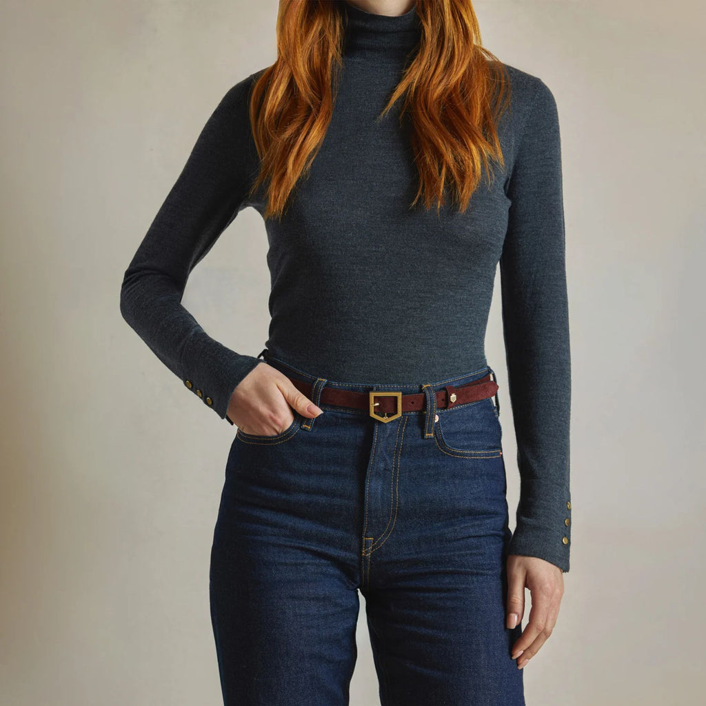 Fairfax & Favor Ladies Sennowe Belt - Port Suede