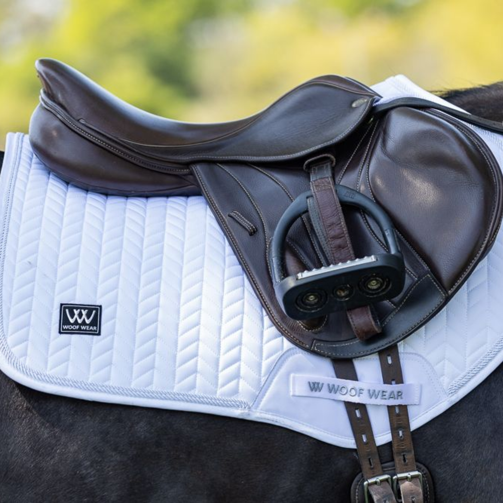 Woof Wear Herringbone Close Contact Saddle Pad - White