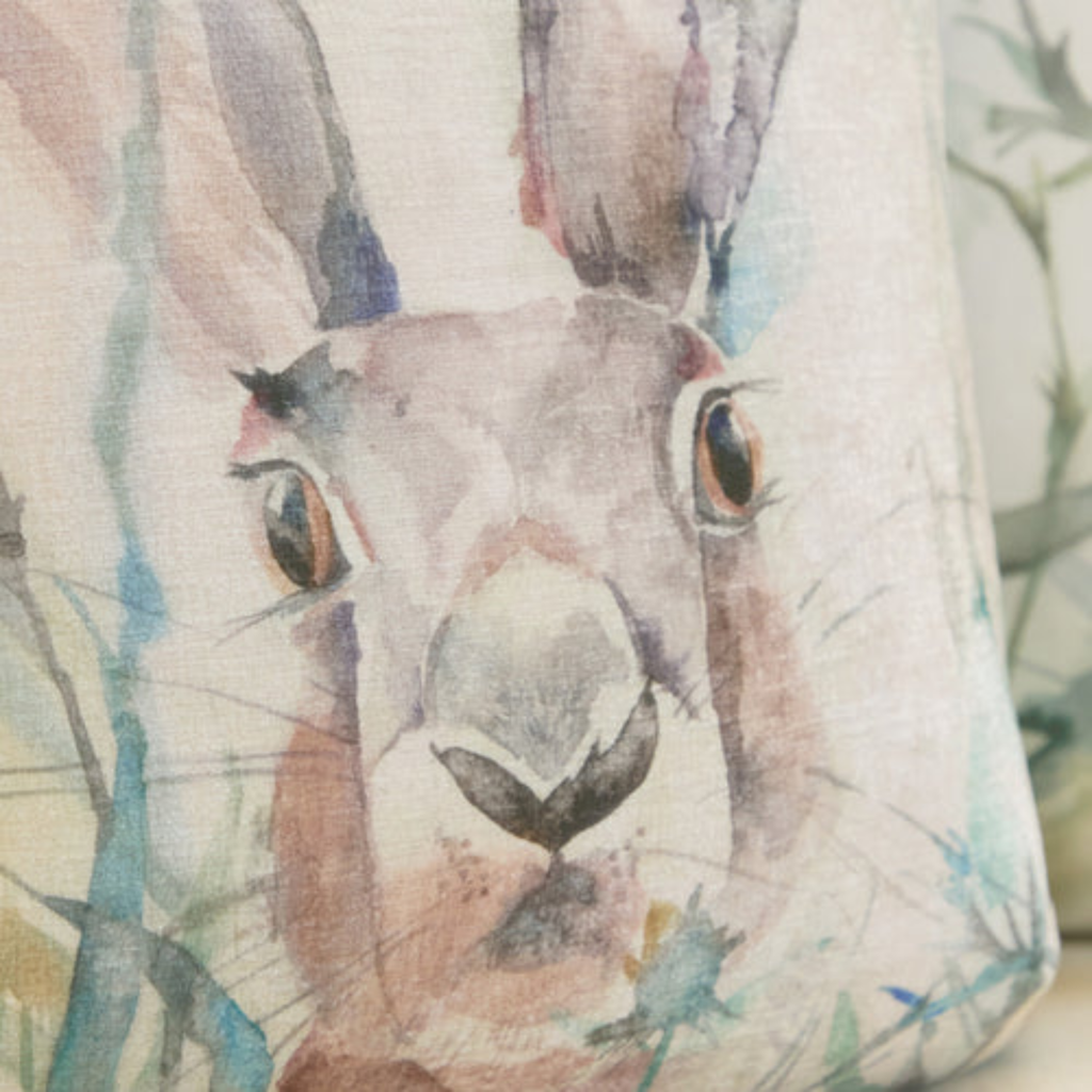 Voyage Maison Jack Rabbit Printed Piped Cushion - Blue