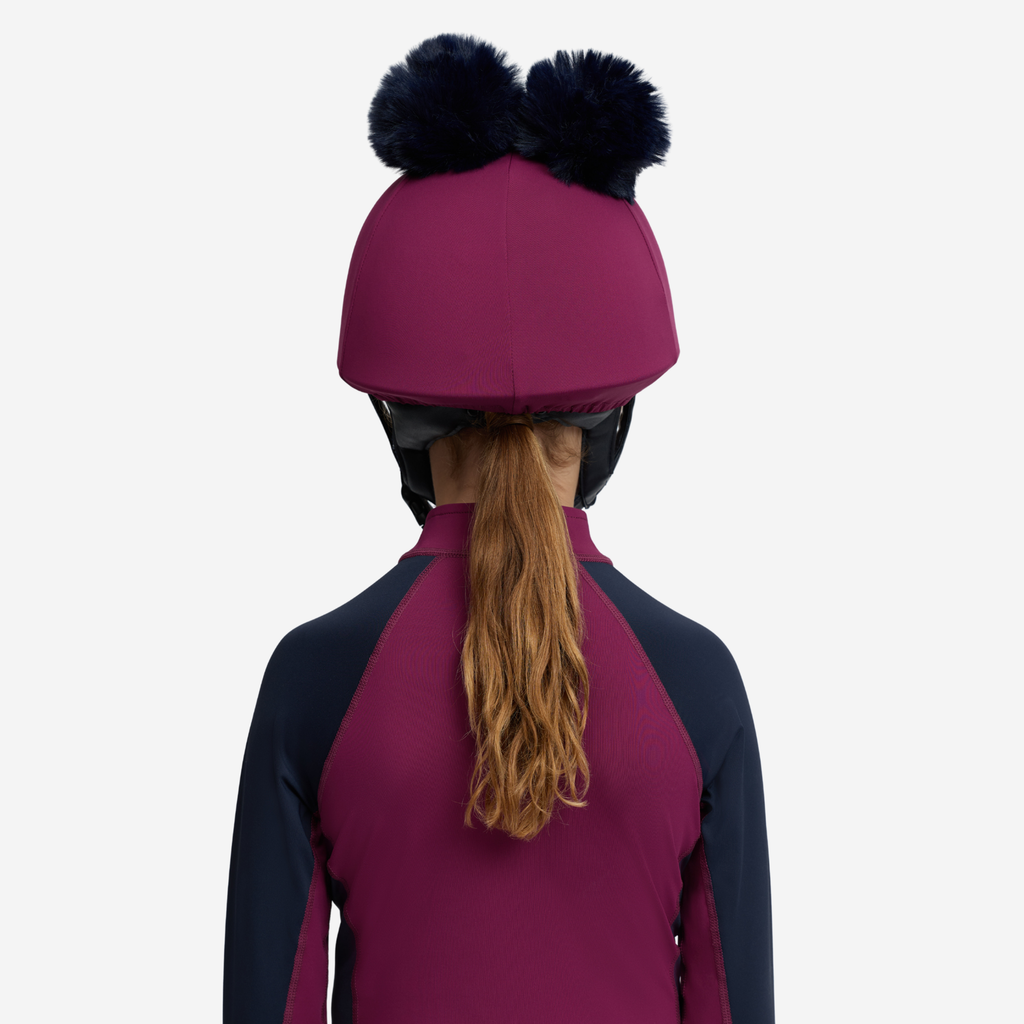 LeMieux Mini Double Pom Hat Silk - Blackberry