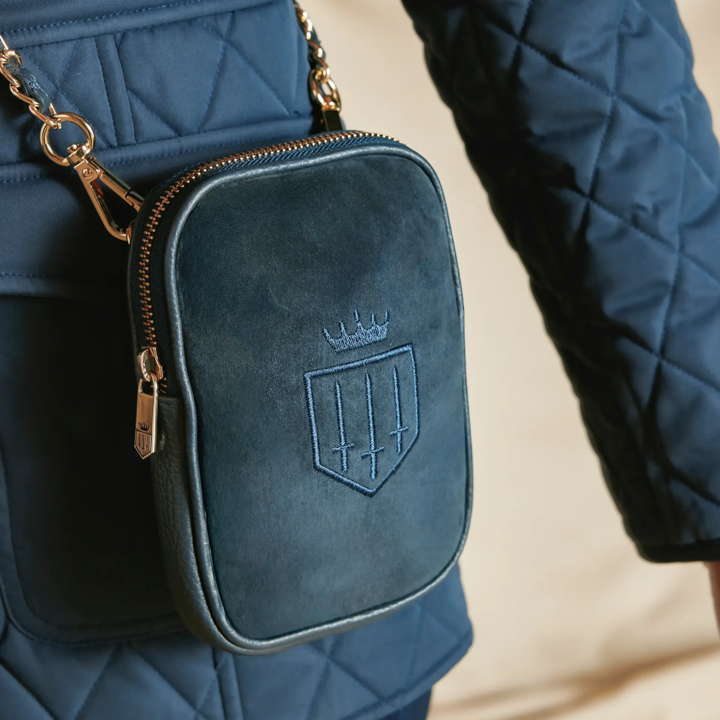 Fairfax and Favor Mini Finsbury Cross Body Bag - Navy Suede
