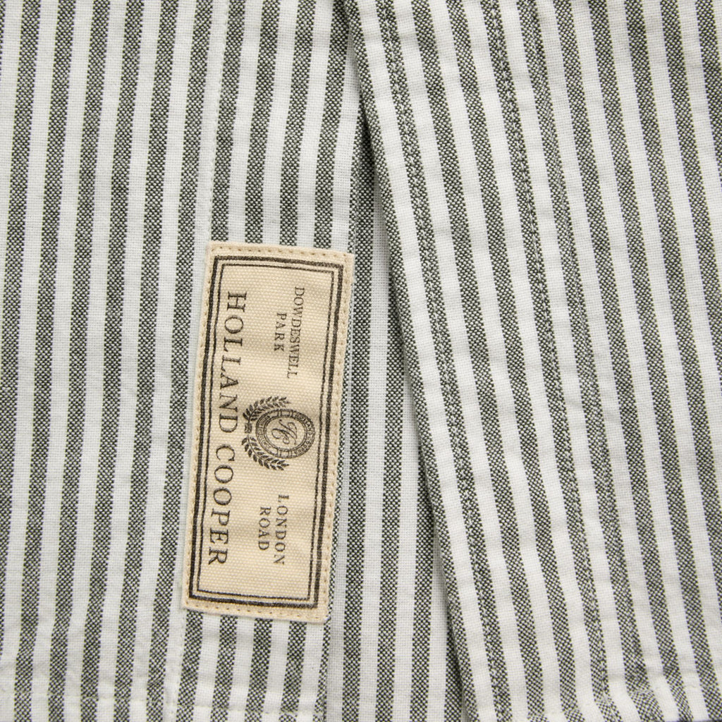 Holland Cooper Mens Oxford Shirt - Olive Stripe