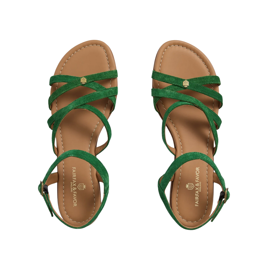 Fairfax and Favor St Ives Sandal - Clover Green Suede