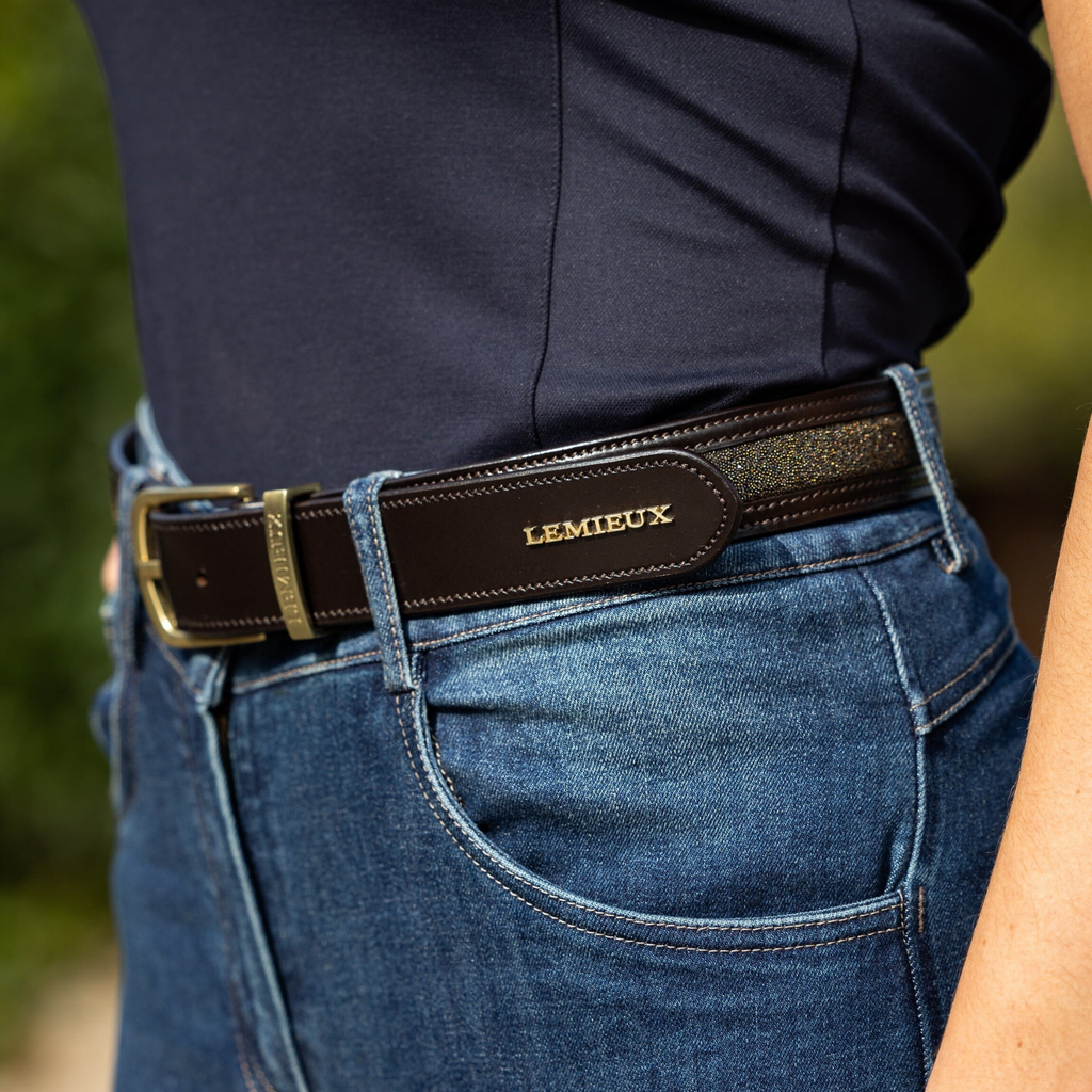 LeMieux Crystal Insert Belt - Brown