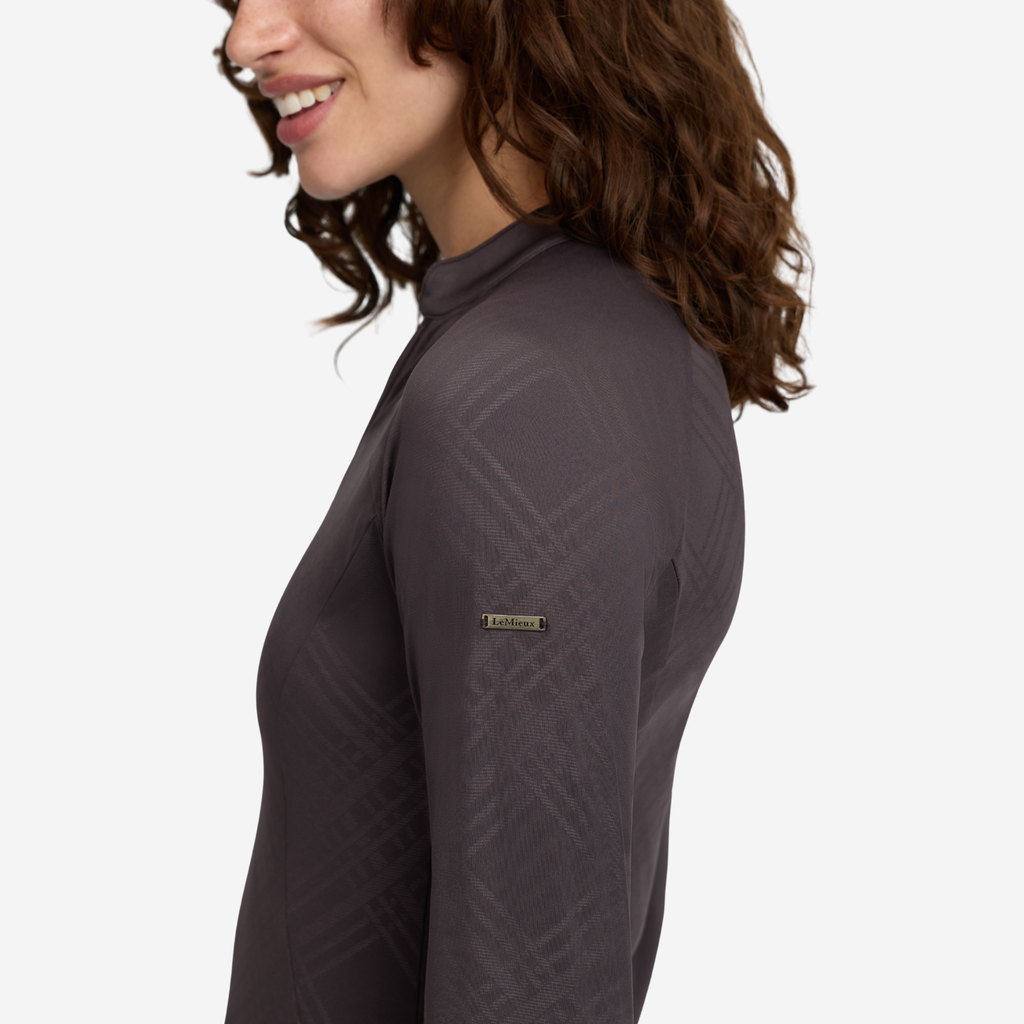 LeMieux Heritage Check Long Sleeve Base Layer - Cocoa