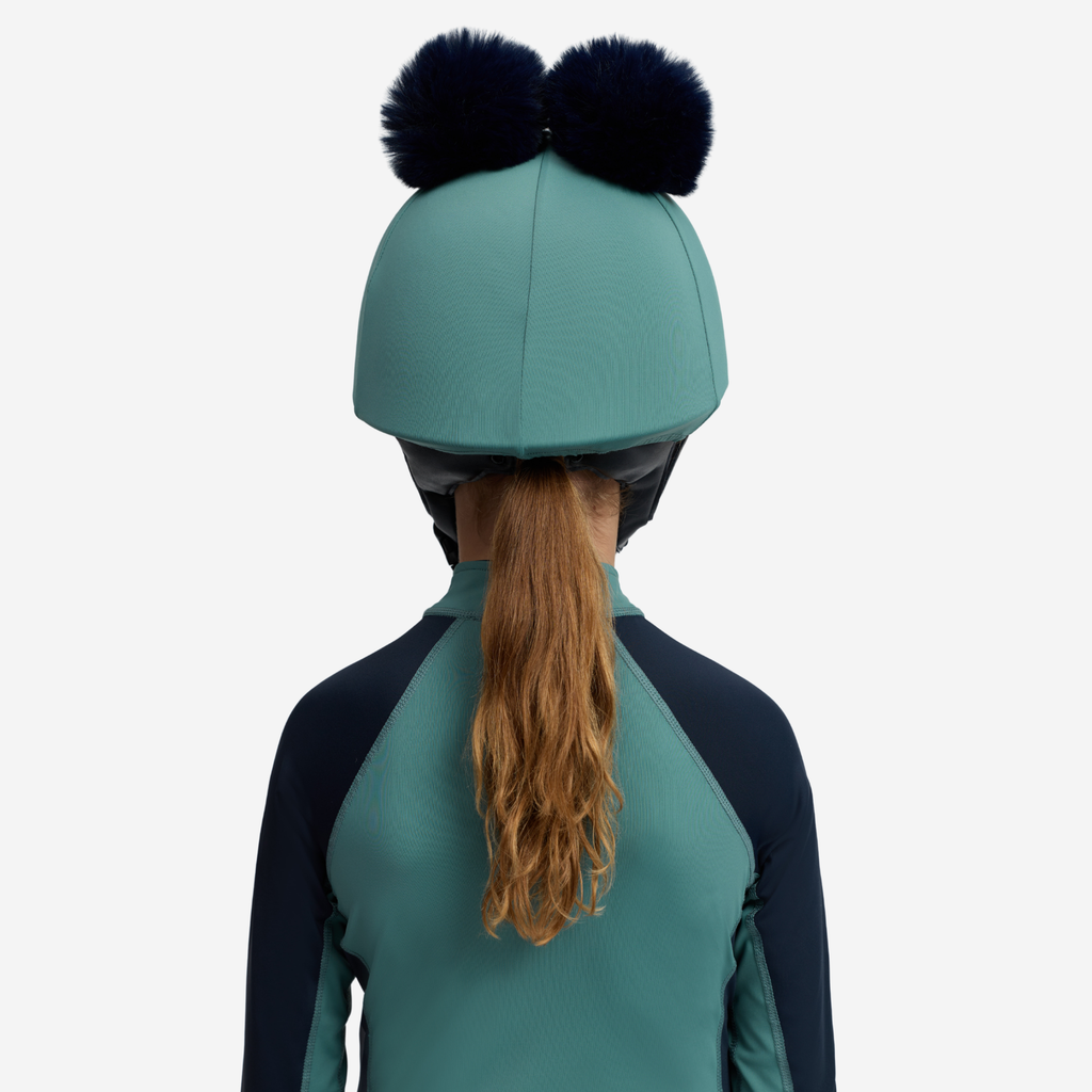 LeMieux Mini Double Pom Hat Silk - Navy/Aloe