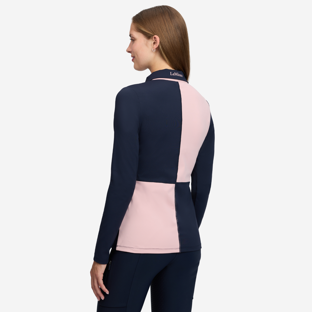 LeMieux Harlequin Rugby Shirt Base Layer - Petal/Navy