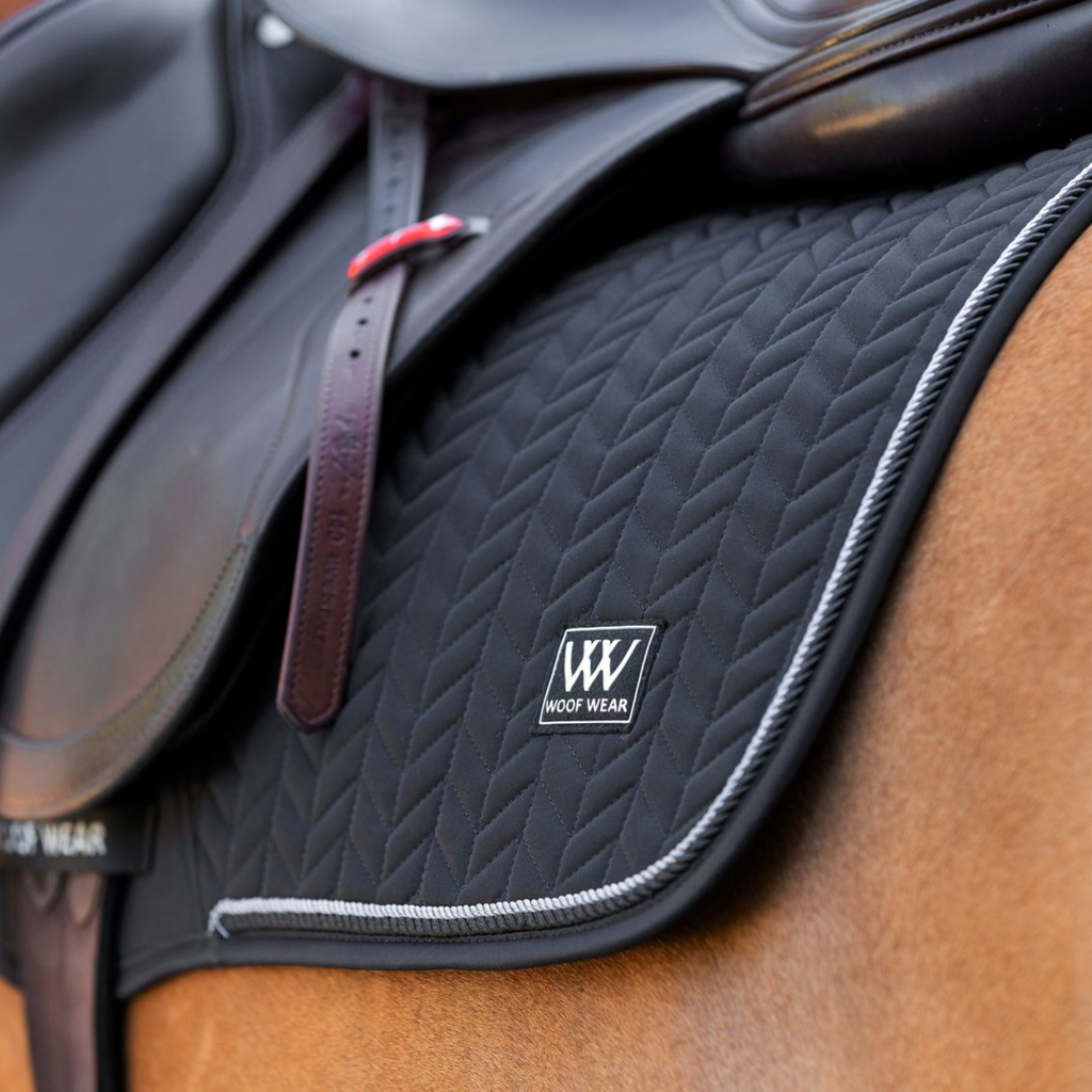 Woof Wear Herringbone Close Contact Saddle Pad - Black