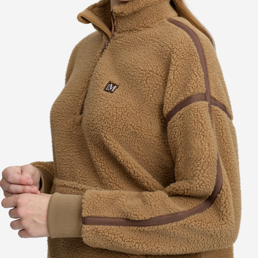 LeMieux Ladies Avery Teddy Quarter Zip Fleece - Caramel