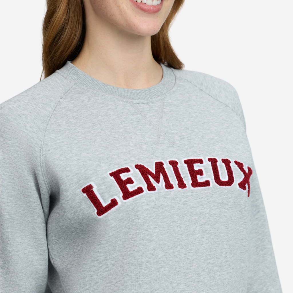 LeMieux Ladies Vida Varsity Crew Neck Sweat - Grey Marl