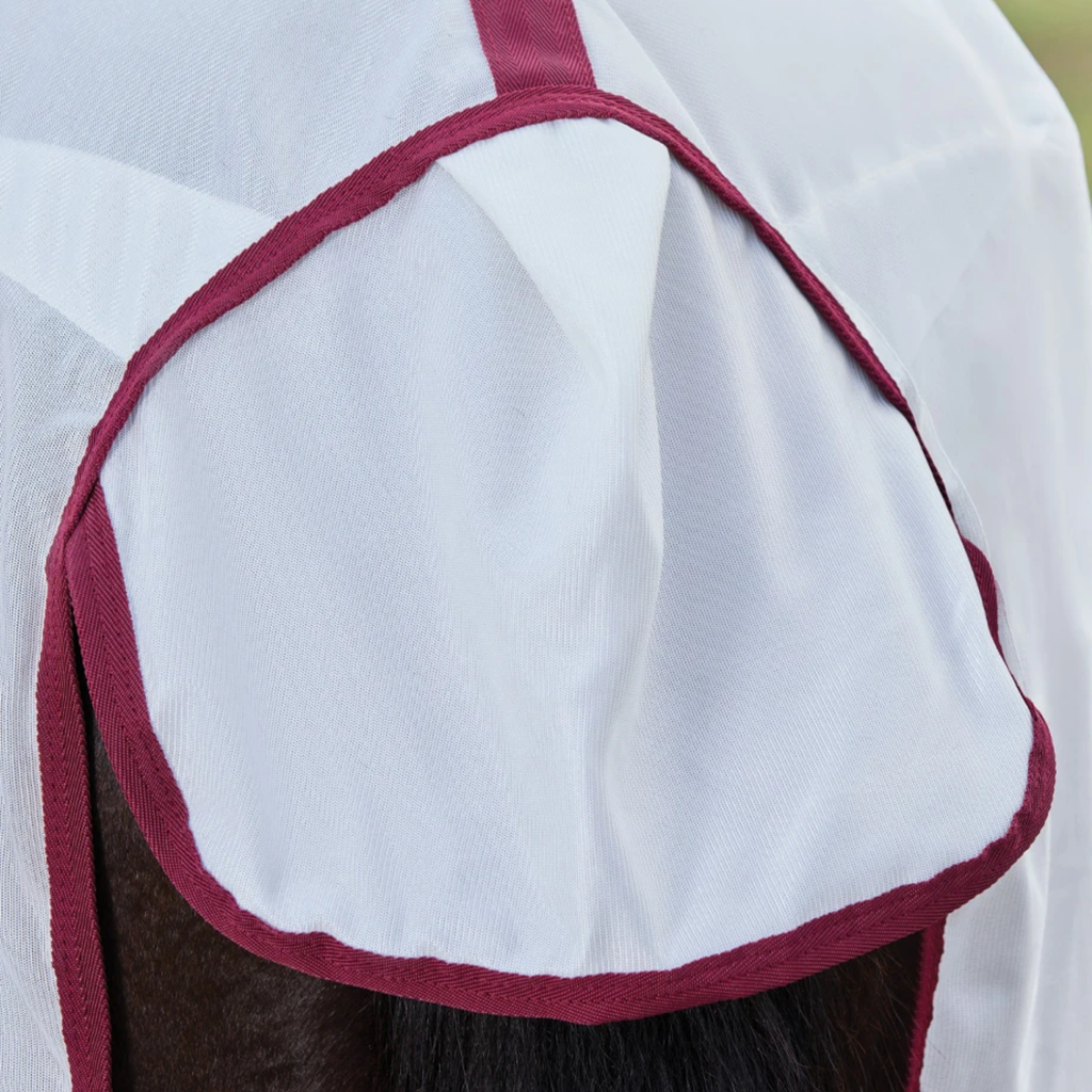 Weatherbeeta Comfitec Essential Fly Sheet Combo - White/Burgundy