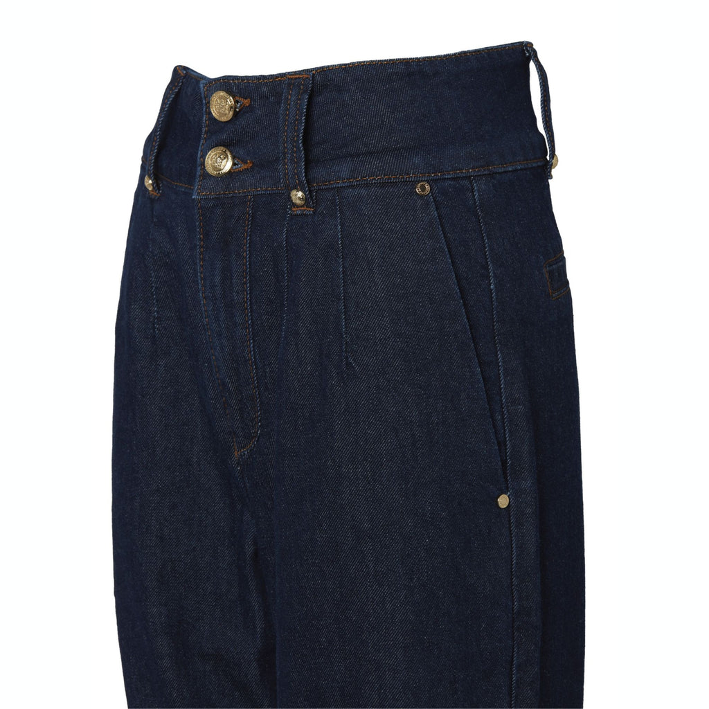 Holland Cooper Ladies Tailored Wide Leg Jean - Deep Indigo