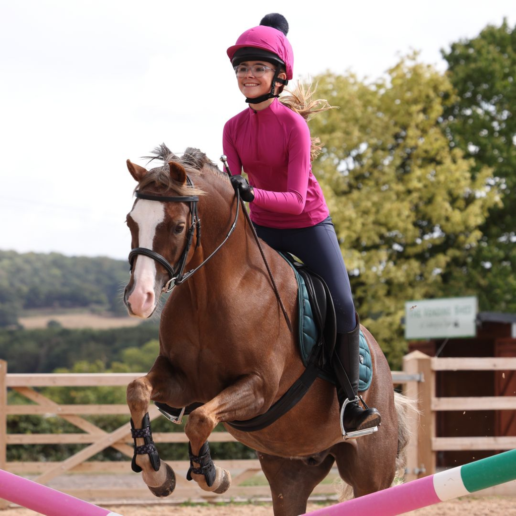 Aubrion React Young Rider Long Sleeve Base Layer - Fuchsia