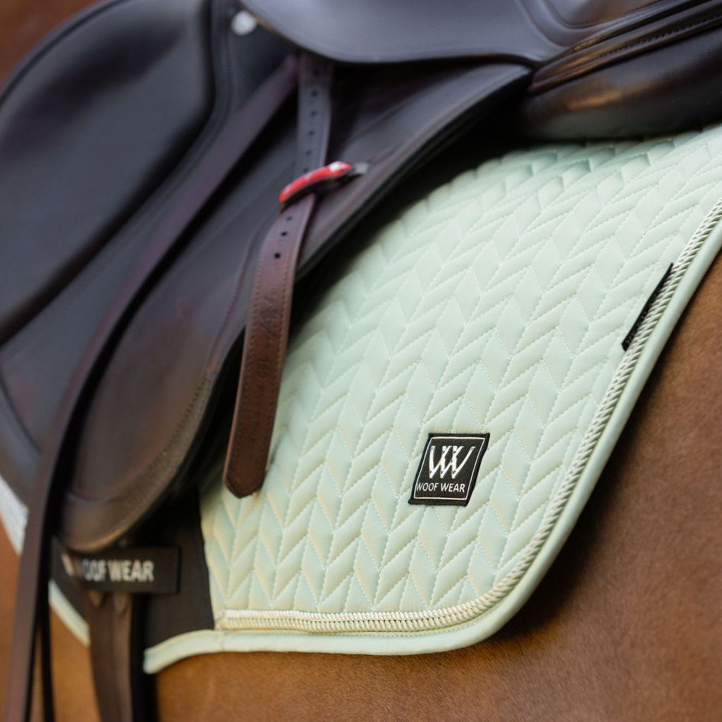 Woof Wear Herringbone Close Contact Saddle Pad - Sage Green