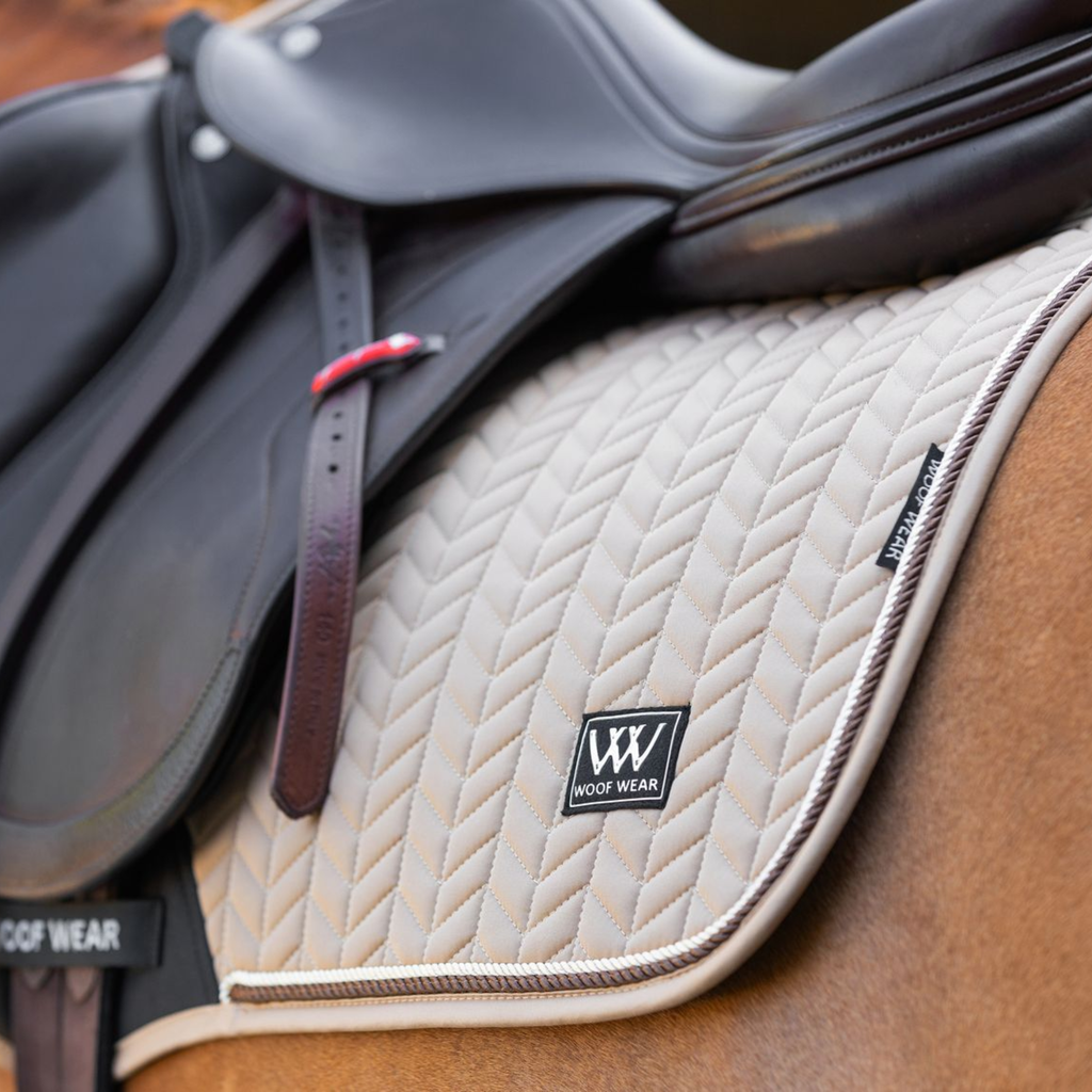 Woof Wear Herringbone Close Contact Saddle Pad - Caramel
