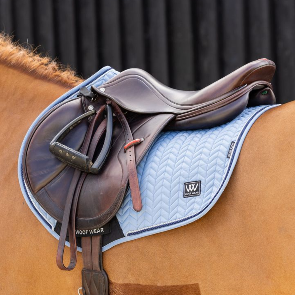 Woof Wear Herringbone Close Contact Saddle Pad - Steel Blue