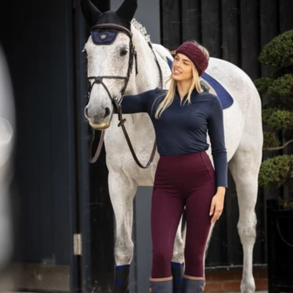 Woof Wear Ladies Full Seat Winter Riding Tights - Plum