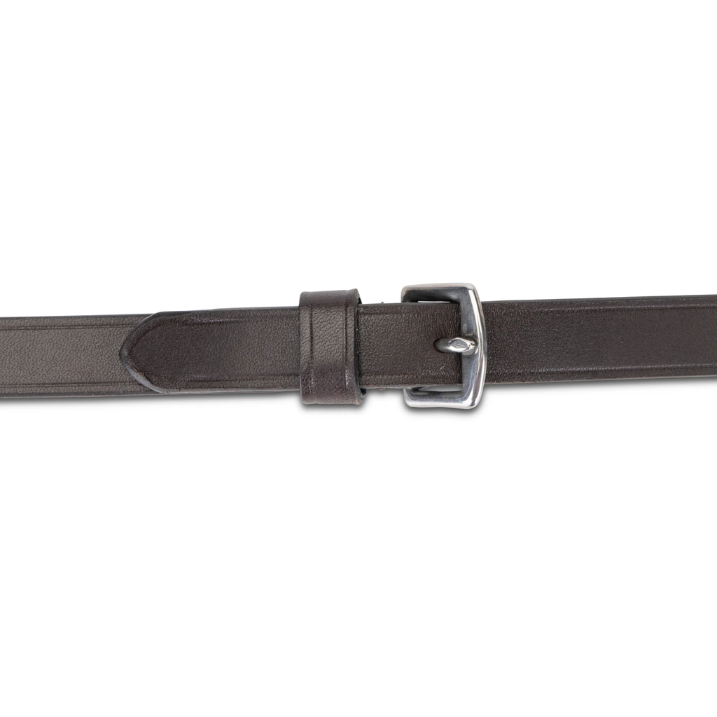 Lusso Nylon Insert Rubber Grip Reins - Havana