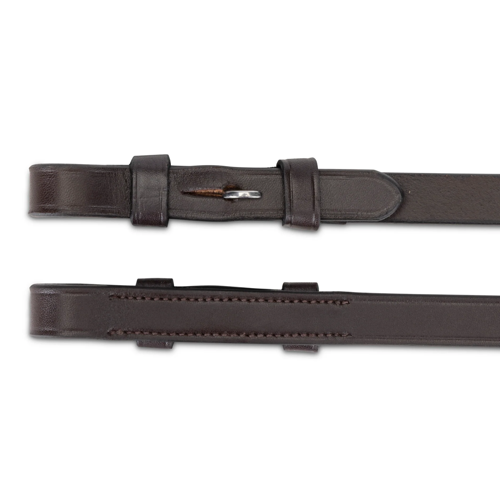 Lusso Nylon Insert Rubber Grip Reins - Havana