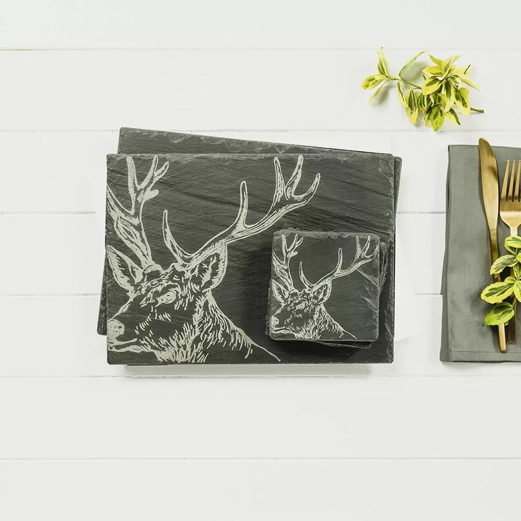 Selbrae House Slate Stag Placemat and Coaster