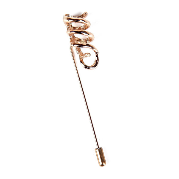 Heather Hat Pin - Pewter Spiral