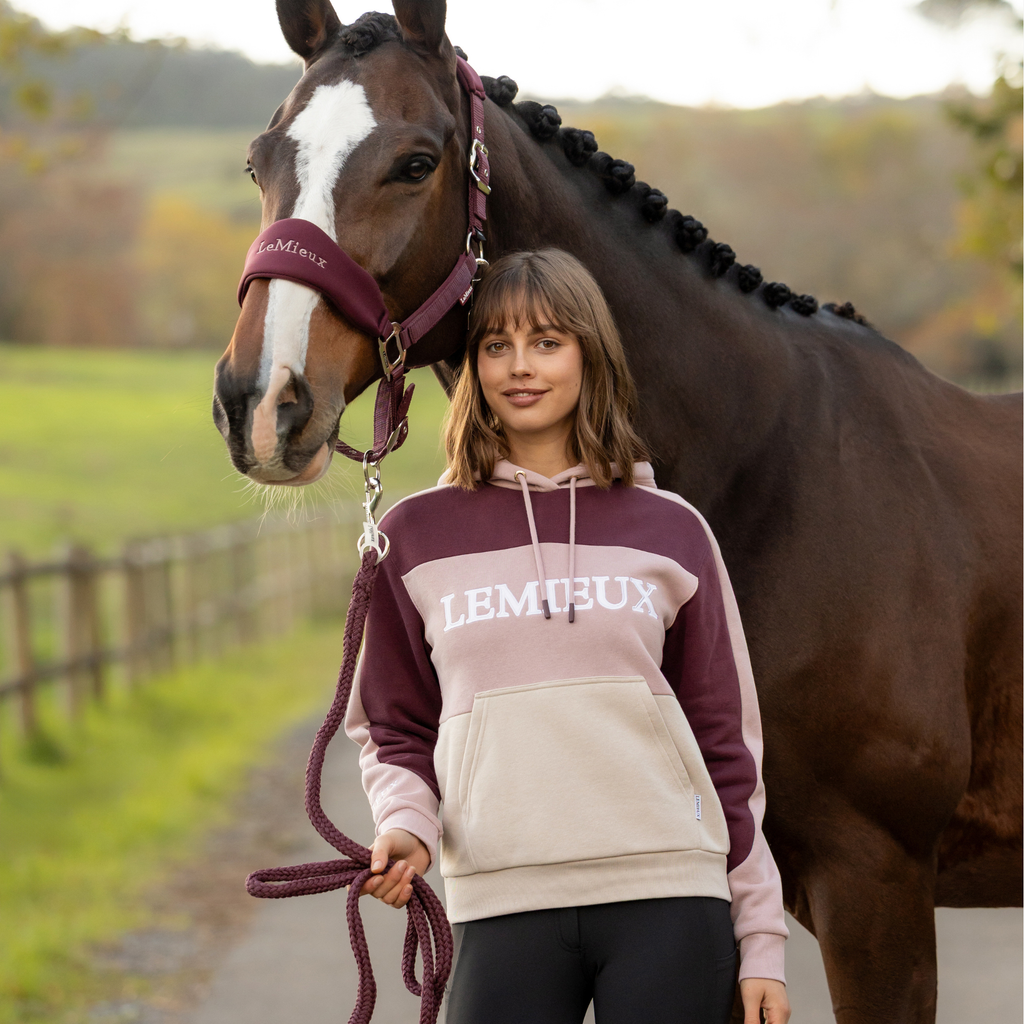 LeMieux Ladies Kadie Colour Block Hoodie - Wild Rose